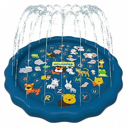 1 件装戏水垫趣味喷水池玩具，户外夏季水上乐园玩具，颜色和图案随机