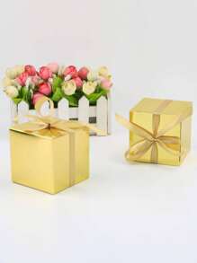 10pcs New Solid Color Square Paper Boxes, 7.6cm Square Gift Boxes, Multi-Color Options