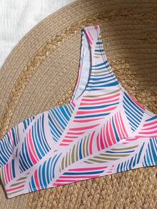 Bộ đồ bơi 2 mảnh họa tiết lá mùa hè mới dành cho nữ - Hồng - Xem 6