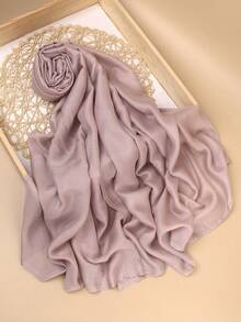 1条高品质纯色柔软透气粘胶纤维头巾，适合日常搭配长袍或连衣裙佩戴