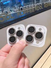 1 Pack Shiny Multicolor Rhinestone Camera Lens Film Protector With Metal Ring, Compatible With IPhone 11/12/13/14/Pro/Max/15/16Pro Max Gift For Birthday, Family, Friends Sparkling Crystal, Lens Protector, Phone Accessories