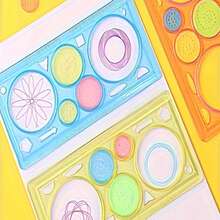 多功能几何螺旋绘图尺工具，艺术学校用品，办公文具，返校礼物，生日礼物，节日礼物，粉色，价格实惠 - 彩色 - 查看 12