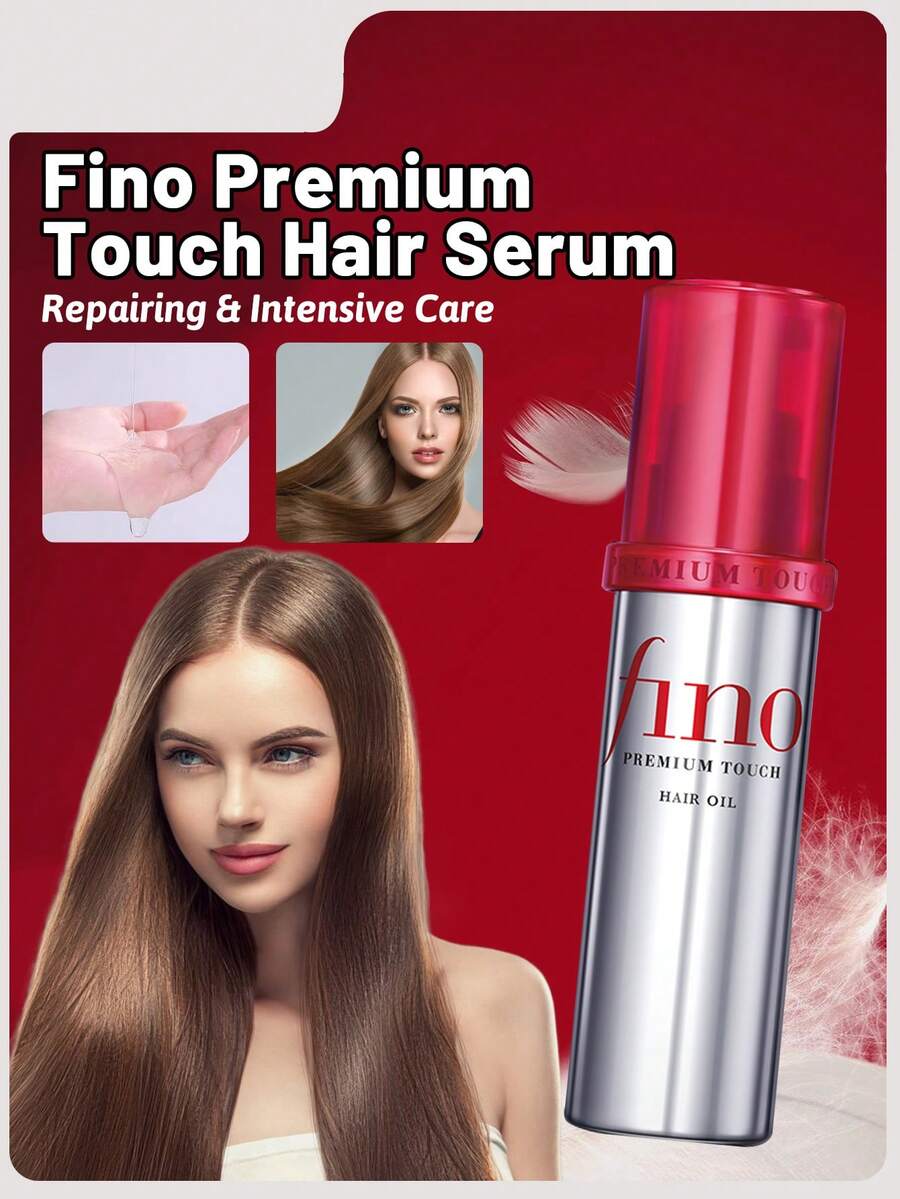 Fino 70ml/2.4 Fl Oz Premium Hair Oil, Repairing Damaged Hair, Smoothing Frizzy Hair, Nourishing Strands, Deep Conditioning, Long-Lasting Fragrance, Lightweight & Non-Greasy - Red - View 1
