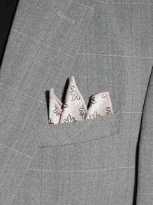 1pc Men's Casual Floral & Striped Pattern Handkerchief/Pocket Square, Suitable For Business, School, Daily Wear