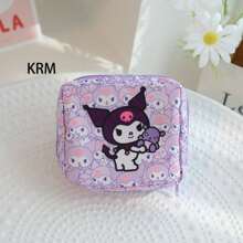 1 pieza Bolsa de cosméticos mini de estilo kawaii de Sanrio, neceser portátil y lindo para maquillaje, juguetes, almacenamiento de viaje, organizador de maquillaje de gran capacidad para lápiz labial, brochas, cuidado de la piel, teléfono, monedas, artículos pequeños, para el hogar, regalo, vacaciones, Halloween, Navidad, estilo bohemio