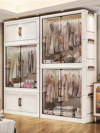 Eenvoudige kledingkast voor thuis/slaapkamer, kleding- en beddengoedopslag, draagbare kledingkast voor huurwoningen, opvouwbaar