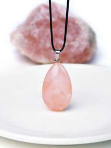 Bohemian Natural Pink Quartz Pendant Necklace, Handcrafted Beaded Long Chain For Women - Genuine Gemstone, No Plating, Rock Crystal Mosaic, Perfect For All Seasons, Valentines & Mother's Day Gift,Mom,Mother,Mother's Day,Gift - Multicolor - View 8