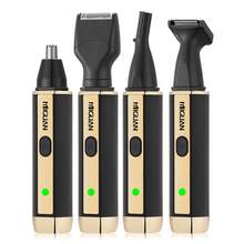 Kit de arreglo profesional 4 en 1, recortadora de vello nasal y de oídos recargable por USB, afeitadora de barba y cejas, herramientas de cuidado personal para hombres - Dorado - Ver 11