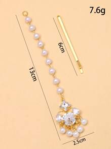 1pc Traditional -Style Bridal Hair Chain, Fashionable Bohemian Rhinestone Hair Accessory Head Jewelry Head Pieces Jewelry Hair Jewelry Head Chain Hair Vine Chain