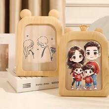 Customized Cute Wooden Photo Frame, Suitable For Hanging Or Standing, Ideal Gift For Holidays, Friends, Family, And Mother's Day - Multicolor - View 5
