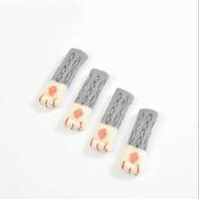 4pcs Paw Pattern Anti-Slip Table Leg Cover, 1pc Cute Chair Foot Pad For Home, Door Handle Cover,Thickened Cat Claw Stool Leg Protectors Socks,Put On Socks For Chair,Protect Your Floor And Furniture With These Knitted Table Leg Socks