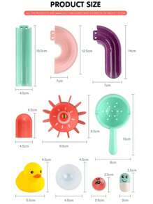 12pcs 24pcs 44pcs Ball Track Shower Water Slide Bath Toy Set With Mini Duck Interactive Multicolor Kids Bathtub Toy For Preschool Children Ideal Gift For Birthday Thanksgiving Christmas Etc Color Random