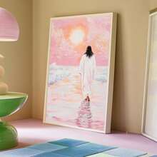 1pc Jesus Walking On Water Wall Art Picture Savior Prints Canvas Painting Jesus In Nature Poster Girly Religious Decor For Bedroom ,Living Room ,Office Room Decor ,Christian Gifts, Unframed Or Framed