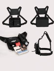 TIANDINGYU Fashionable Chest Bag With Multiple Pockets, Men Multi-Functional Chest Pack Bag, Can Hold Water Bottle, Phone, Keys, Outdoor Sports Chest Pouch, Tactical Vest Pack, Portable And Non-Slip - Multicolor - View 7