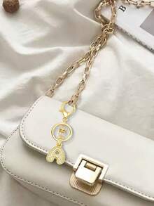 Spring & Summer Essential - Gold Letter Keychain, Unisex, Shiny A-Z Letter Keychain Pendant, Suitable For Backpacks, Handbags, Car Keys, House Keys, Suitable For Dates, Study, Vacation, Beach, Work, Commuting, And Also A Fashion Gift For Mother's Day, Bag Charm.