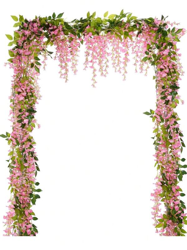 1/2/4pcs Pink Wisteria Garland Artificial Flowers,Fake Wisteria Hanging Flowers Garland For Pumpkin, Home Decor, Wedding Decorations, Room Decor, Fall Decor, Autumn Decor, Kitchen Accessories, Dining Room, Bedroom Decor, Bathroom Accessories, Halloween Decor, Christmas Decoration, Gifts, Birthday Gifts, Graduation Season Gifts,Wedding Season