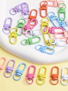 [合金旋转钥匙扣挂钩] 10 个装合金旋转龙虾扣钥匙扣 - 多功能弹簧钩钥匙圈，适用于手提包和配饰
