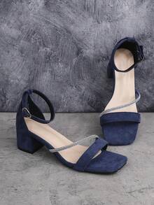 Fashionable Solid Color Fabric Ladies High Heel Sandals, Suitable For Beach, Wedding, Party, Office, Home, And Outdoor In Summer - Black, Dark Blue, Beige, Brown - Navy Blue - View 7