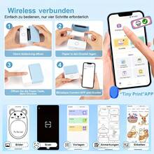1pc Portable Wireless Mini Printer, Inkless Pocket Photo Printer With Back Print Film, USB Charging, Compatible With IOS & Android For Pictures, Photos, Journals, DIY,With 3 Rolls Of Thermmal Papers, 3 Rolls Of Color Self-Adhesive Stickers , Can Print Pictures, Photos, Labels, Text, To-Do Lists, Etc - trắng - Xem 9