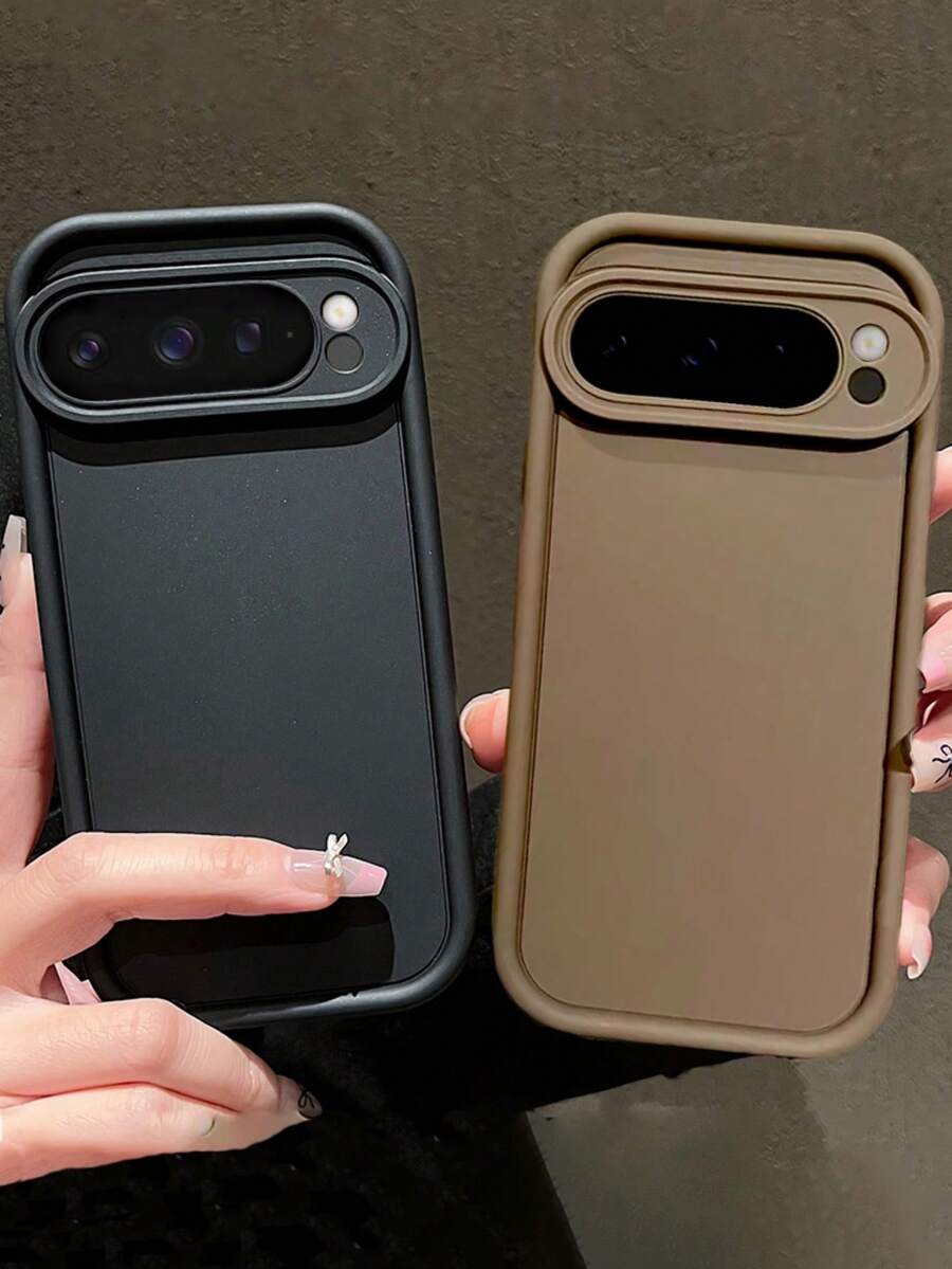 时尚纯色软壳,兼容 Pixel 8 Pro/8A/9 Pro XL,吸震硅胶保护套,兼容 Pixel 8/9 Pro,防摔、防水、防刮。 - 咖色 - 查看 1