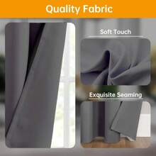 1 Pack 3-Layer Polyester Woven Room Divider Curtains, Bedroom Privacy Blackout Curtains, Thermal Insulation And Noise Reduction Living Room Curtains, Space Divider Curtains, Living Room Ceiling Track Curtains, Suitable For Living Room, Bedroom, Dorm, Office, Cinema, Cafe (White, Beige, Light Gray, Dark Gray, Black Curtains, W100"X H84"/ W100"X H96"/ W100"XH108"/ W120"XH84"/ W120"XH96"/ W120"XH108"/ W180"XH84"/ W180"XH96"/ W180"XH108", Curtain Track/Rod Not Included)