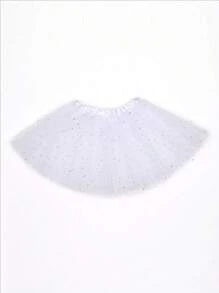 1pc Star Net Yarn Skirt, 30cm Length, Suitable For Teenagers, All Season, Fluffy, Mesh, Party, Role-Play, Carnival, Christmas, Halloween, Three-Layer, Ballet, Stage, Running, Star, Puffy, Princess,