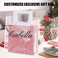 1 Stück anpassbares, verstärktes klares PVC-Geschenktasche, Braut Geschenk Tragetasche, Einkaufstasche, geeignet für Einkaufen, Hochzeiten, Geburtstagsfeiern, Souvenirs, Schulanfang, Valentinstag, Multifunktional, Dekorativ, Wiederverwendbar, Hochwertig, Farbig, Modern, Personalisierbar, Einzigartig, Ideale Geschenke für Ihn, Ideale Geschenke für Sie, Partner, Vater, Freundin, Mutter, Familie, Freunde, Teehaus, Zuhause, Büro, für Jahrestage, für Valentinstag, für Muttertag, für Geburtstage, für Vatertag, für Abschluss, für Hochzeiten, für Einweihung