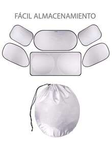 Set Of 6 Window Shades For Cars And Trucks - Silver - View 8