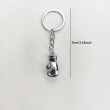 6pcs Simple Fashion Creative Faux Boxing Glove Key Chain, Streetwear Couple Gift, Unisex Decorative Zinc Alloy Pendant For Bags, Clothes, Key Rings