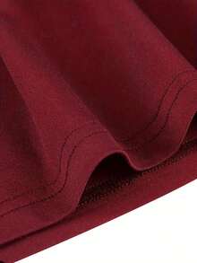 Men's Seagull Print Drawstring Hoodie Top, Casual - Burgundy - View 3