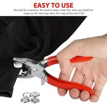 400pcs Prong Rings 9.5mm Buckle Buttons Metal Colour Pliers Snap Button Claw DIY Set Hand Pressure Plier Rivet Buckle Sew Tool