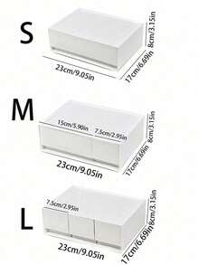 1 Stück Desktop Aufbewahrungsbox für Büromaterial und Kosmetik, weiße Kunststoff Schubladen Organizer Box für Makeup, Schmuck, Büromaterial, stapelbare modulare Aufbewahrung - Weiss - Übersicht 7