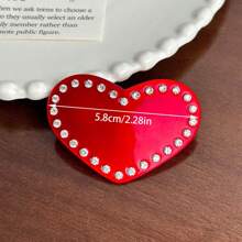 Pinza de cabello personalizada de acrílico con nombre, pinza de cabello DIY con rhinestones con forma de corazón, accesorio de cabello de alta gama como regalo para novia, dama de honor