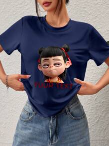 Individuelle Sport-Personalisierte Geschenke, Individuelle Damen T-Shirts, fügen Sie Text und Bilder hinzu (Selfies/Landschaften/Familien Fotos/Freunde/Paare Fotos/Muster/Haustiere usw.), Text in Wunschschriftart und -farbe, Entwerfe Dein eigenes individuell bedrucktes T-Shirt als Geschenk für Deine Freundin