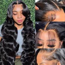 13x4 Lace Front Wigs For Women 200 Density Bob Wig Human Hair Brazilian Body Wave Human Hair Wigs HD Lace Frontal Wig (16 Inch) - Natural Black - View 7