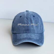 1pc Washed Soft Crown Graphic Letter (Mamma Mia!) Baseball Cap, Breathable Versatile Fashionable Casual/Holiday Wear - Multicolor - View 11