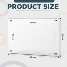 2 Pack Extra Large Frameless Floating Acrylic Frame Wall Mount Magnetic Acrylic Picture Frames With Chrome Standoffs Floating Frame For Photo Poster Display(24 X 36 Inch) - 24 x 36 Inch - View 2