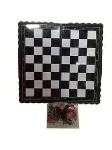1pc Foldable Magnetic Plastic Chess Board, Portable Travel International Chess Game Set With Pieces - Multicolor - View 4