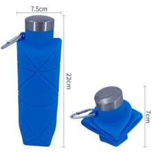 1 pieza de botella de agua plegable de gran capacidad de 700ML, botella de agua portátil de silicona creativa para exteriores, botella de agua deportiva, botella de agua plegable con forma de diamante, apta para viajar, deportes, picnics y uso escolar
