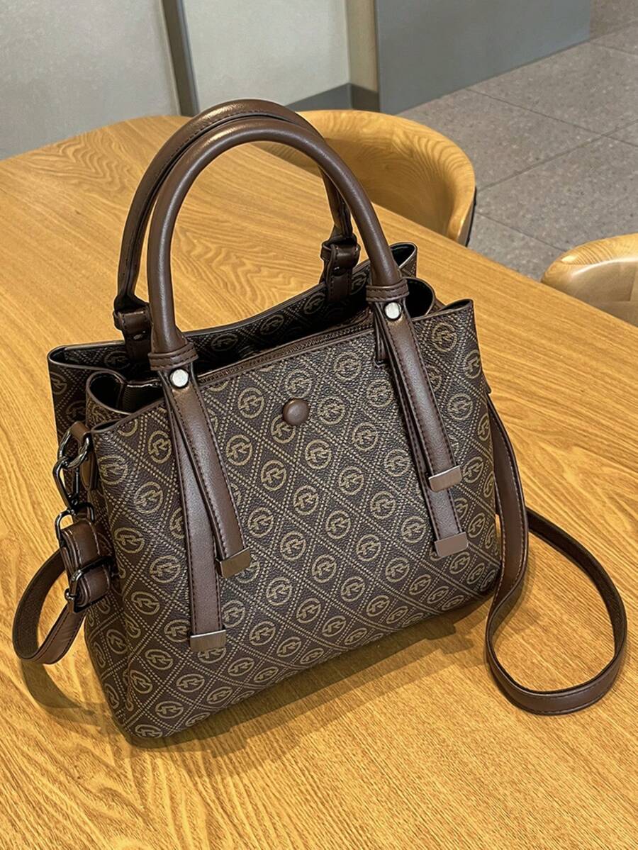 Large Capacity Tote Bag For Women, Casual Commute Shoulder Handbag, Lightweight Luxurious Brand Versatile High-End Feel Crossbody Purse, 2025 New Casual Handbag - Coffee - View 1