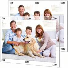 2 Pack Extra Large Frameless Floating Acrylic Frame Wall Mount Magnetic Acrylic Picture Frames With Chrome Standoffs Floating Frame For Photo Poster Display(24 X 36 Inch) - 24 x 36 Inch - View 1
