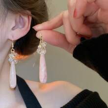 Andkiss 1 Paar modische, elegante und einzigartige Ohrringe mit Wassertropfen-Quaste