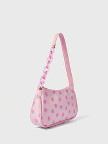 1pc Cute Strawberry Underarm Bag, Sweet Girl Casual Shoulder Bag - Shoulder Bag - View 2