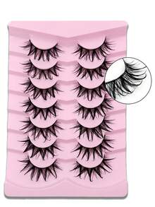 Sibeuna 7 Pairs New Wet Look Cartoon False Eyelashes, Natural Lightweight Crossed Lashes For Demon Anime Character Cosplay, Dramatic Eyelash Extension Makeup Tools - Spiky Manga Lashes - View 5