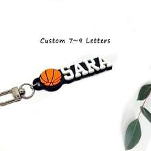 1 pieza Llavero/Etiqueta de equipaje/Placa de nombre personalizada en 3D impresa con baloncesto/béisbol, placa de nombre/etiqueta de bolsa, grabada, de acero inoxidable, colorida, única, personalizada, regalos ideales para él, regalos ideales para ella, ella, novio, novia, familia, amigos, accesorios de viaje, accesorios de viaje, útiles escolares, estudiantes de secundaria, estudiantes de último año de secundaria, estudiantes universitarios, estudiantes universitarios, estudiante de primer año, estudiante de segundo año, estudiantes de cursos inferiores, llaveros y accesorios personalizados, atuendo vintage, accesorios de vestir, otoño elegante - llavero 3D - Ver 25