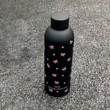 1 件 500ml/17oz 双层不锈钢真空保温水瓶，带蝴蝶结装饰，适合旅行、健身房、户外运动、咖啡杯、汽车杯、全年饮料杯、生日、节日礼物 - 彩色 - 查看 12