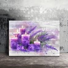 A Canvas Wall Art Cutout, Lavender And Purple Candle Print, Wooden Frame Home Office Decoration, Ideal Bachelor Party Gift. 1 Pc Keyword Wooden Framed Canvas Painting - Thickness 2. 25cm/0.. 9inch,Home Gift Decoration, Room Decoration Aesthetic, Wall Decoration Art. Perfect Gift, Autumn And Winter Wall Decoration, Living Room Decoration, Bedroom Decoration, Kitchen Decoration, Entry Decoration, Bathroom Decoration, Direct Wall Painting, High Quality Wall Painting Poster