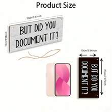 1pc/2pcs "BUT DID YOU DOCUMENTIT" Hanging Sign Wall Art Deco Wooden Board Painting For Office Study And Bedroom, Home Decor, Wall Decor