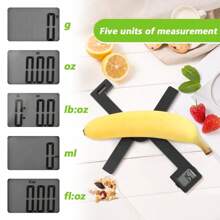 Compact Folding Digital Kitchen Scale, Highly Accurate Portable Food Scale With LCD Display, Auto Power Off And Tare Features, For Measuring Intake Of Healthy Eating People (Black)