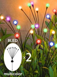 1/2 paquetes de luces solares para jardín, luces solares exteriores de 6/8/10 LED, luces decorativas exteriores, luces solares oscilantes, luces de luciérnagas para patio, camino y decoración exterior, luces solares oscilantes de bombilla grande
